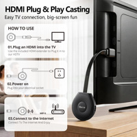 HS89 T19 Android 14 4K TV Stick BT5.4 Dual Wifi6 Lecteur Multimédia Personnalisé Stick TV Numérique pour la Vente en Gros