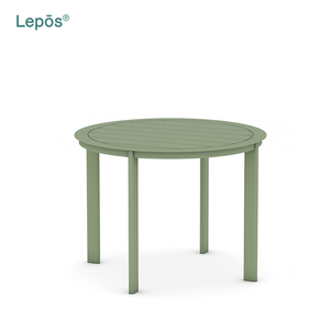 Nhà hàng ngoài trời đồ nội thất bàn ăn đặt sân vườn Bistro cafe bảng màu xanh lá cây sơn tĩnh điện nhôm tròn bàn ăn - Product Image 3