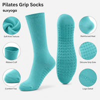 Chaussettes de Pilates et de yoga personnalisées à bout ouvert, antidérapantes, en coton doux, avec revers élastique, pour studio, barre, danse, fitness, avec logo OEM ODM