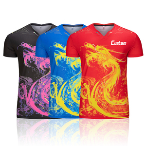 Lidong personalizado Dtg impresión dragón chino estilo deportes V cuello camisetas Ping-Pong <span class=keywords><strong>Ball</strong></span> equipo desgaste Malla tela humedad absorbe - Product Image 2