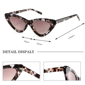 Lunettes de soleil œil de chat en acétate, polarisées TAC UV400, CYRT2017, logo personnalisé, style rétro, pour femmes, vente en gros - Product Image 2