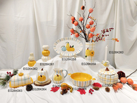 Nouvel ensemble de vaisselle en porcelaine pour la récolte d'automne, assiettes et bols pour la table de Thanksgiving