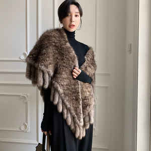 Il Segreto della Pelliccia: Mantella in Visone di Alta Qualità per Donna, <span class=keywords><strong>Sciarpa</strong></span> Invernale Stile Coreano con Nappe, 170cm, Design Elegante - Product Image 3