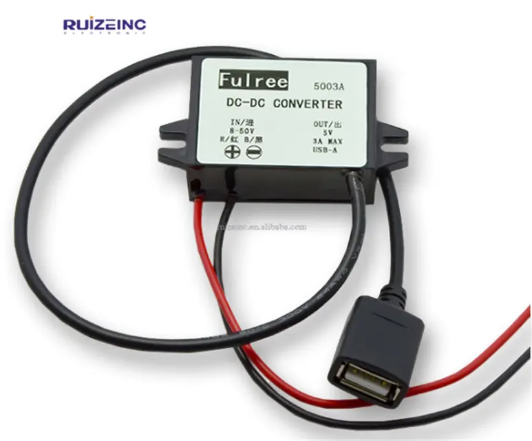 Fulree DC DC 스텝 다운 벅 전원 변환기 9V 12V 24V 36V 48V 5V 3A 듀얼 USB 전원 공급 장치 어댑터