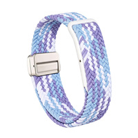 Strap jam tangan nilon magnetik Google Fitbit Air, tali jam elastis yang dapat disesuaikan, pita tenun lembut, kustom OEM ODM