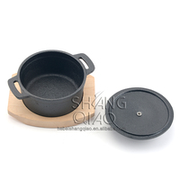 Mini cocotte en fonte pré-assaisonnée écologique avec pot de service