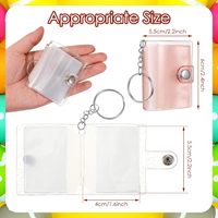 Kaplo Gantungan Kunci Album Foto Mini PVC Transparan dengan Glitter 1-Inci/2-Inci, Tempat Kartu ID & Kotak Penyimpanan K-Pop