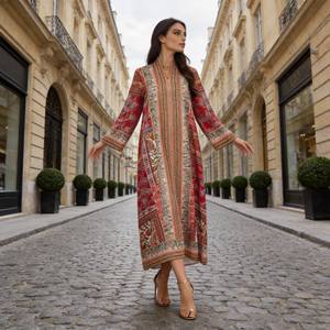 Robe Abaya en Polyester Imprimée Personnalisée de Luxe de Haute Qualité pour Femmes Musulmanes Occasions Spéciales - Product Image 4