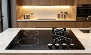 Table de cuisson combinée <span class=keywords><strong>60</strong></span> <span class=keywords><strong>cm</strong></span> [4 zones] en acier inoxydable à gaz naturel avec allumage électronique - Product Image 5