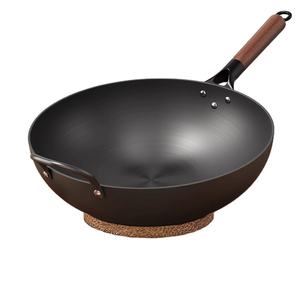 <span class=keywords><strong>Poêle</strong></span> <span class=keywords><strong>à</strong></span> frire antiadhésive Wok <span class=keywords><strong>en</strong></span> fer <span class=keywords><strong>à</strong></span> fond rond de style <span class=keywords><strong>ancien</strong></span> traditionnel avec manche <span class=keywords><strong>en</strong></span> <span class=keywords><strong>bois</strong></span> pour cuisinière <span class=keywords><strong>à</strong></span> gaz <span class=keywords><strong>à</strong></span> flamme nue - Product Image 1