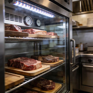 Réfrigérateur de maturation à sec pour viande, trois portes vitrées noires, armoire de maturation pour bœuf - Product Image 2