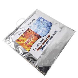 Diseño de logotipo personalizado Bolsa isotérmica de papel de aluminio con aislamiento térmico caliente y más fresco con mango de plástico PET para envasado de alimentos - Product Image 6