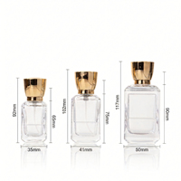 Flacon de parfum en verre vaporisateur de luxe au design moderne, avec couvercle personnalisé, 30 ml, 50 ml, diffuseur en plastique transparent, boîte cadeau, flacons de parfum