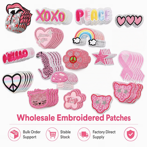Pronta Entrega: <span class=keywords><strong>Patches</strong></span> Y2K Rosa Estéticos Bordados, Atacado em Estoque, Apliques Termocolantes de Borboleta e Amor para Chapéus - Product Image 6