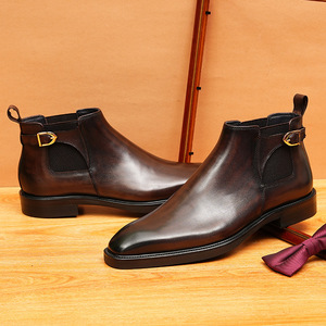 Zapatos de cuero genuino para hombre con cordones, estilo nuevo, talla grande, casuales y formales, para conjunto de cuero informal. - Product Image 3