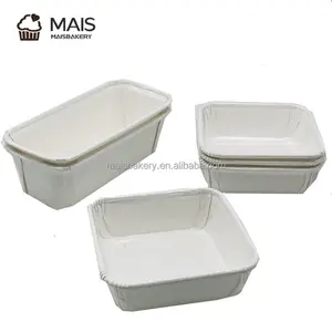 MaisBakery manufacture disposable non stick cake baking tray square muffin baking pan white color paper loaf mould