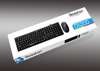 Ensemble clavier et souris filaire USB ergonomique et étanche BOSSTON D5200, clavier 104 touches + souris 3D en stock