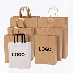 Bolsas de Papel Kraft Personalizadas, Económicas, Ecológicas, con Marca Personalizada, para Café, Comida para Llevar, Almuerzo en Restaurantes - Product Image 1