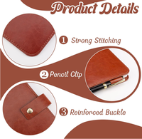 Carnet de notes en cuir avec couverture rigide rechargeable en gros, pochette de protection pour carnet de composition, idéal pour la promotion