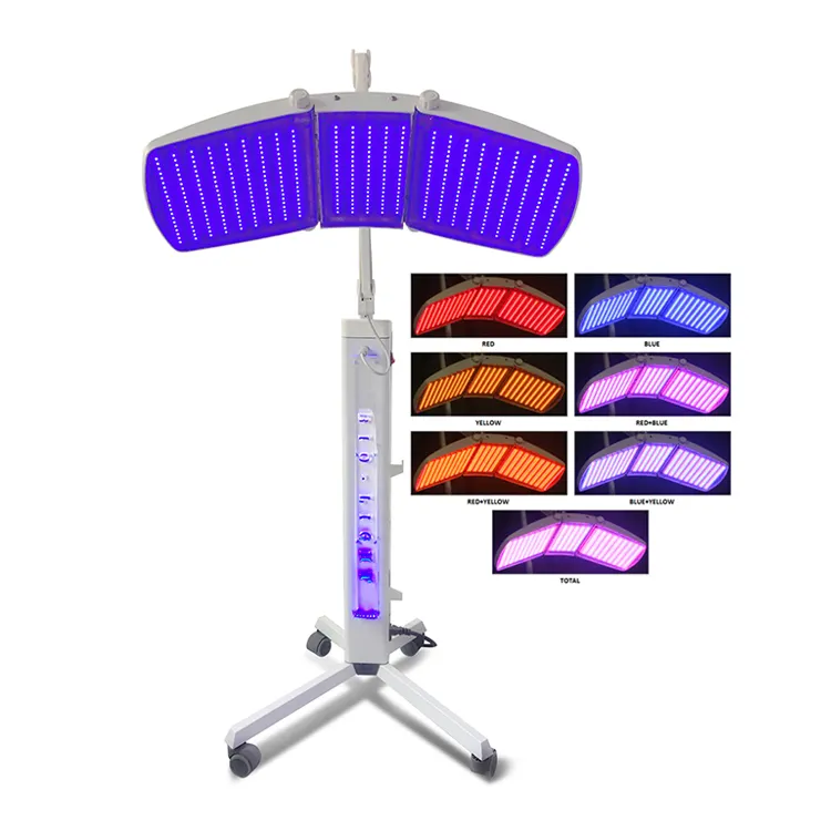 Macchina professionale pdt bio-light per rassodare la pelle terapia della luce a led rossa/gialla/blu pdt trattamento dell'acne per la crescita dei capelli