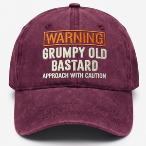Cappellino da Baseball Personalizzato in Stile Euro-Americano con Ricamo di Avvertenze, Visiera Curva in Cotone, Finitura Vintage Lavata e Invecchiata - Product Image 6