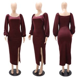 فساتين سهرة نسائية أنيقة بفتحة الربيع والخريف ملابس عشاء بأكمام طويلة فستان حفلة حورية البحر - Product Image 6