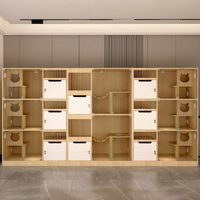 Vente en gros d'usine : Cage pour chat panoramique extra-large, moderne et luxueuse, personnalisable, en bois massif et verre, réutilisable, montage simple