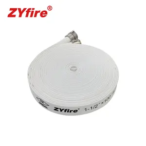ZYfire Layflat Single Jacket 1.5 Inch Canvas 17bar UL Listed Fire Fighting EPDM Water Hose For Fire Control