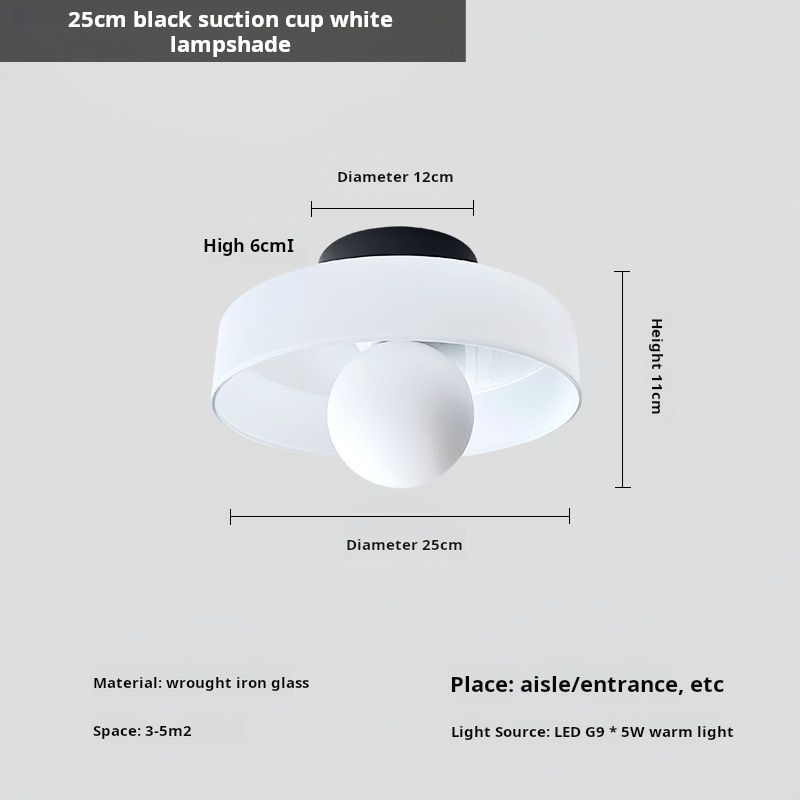 Ventosa nera-paralume bianco