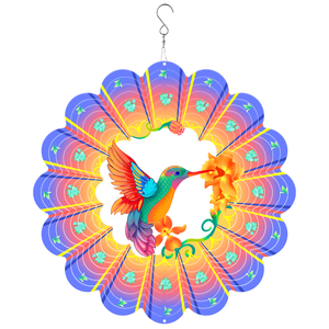 Atrapavientos 3D de Colibrí, Atrapavientos Metálicos para Adornos de Jardín, 12 Pulgadas, Atrapavientos Colgante 3D con Forma de Pájaro, Decoración Única para Jardín - Product Image 1