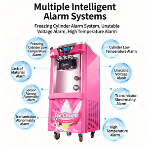 Ice <b>Maker</b> 28L/H Automated 3 Flavors <b>Yogurt</b> Making Commercial Soft Serve Machine for Business 28L/H Anassonic Compressor Ice - Product Image 4