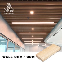 Panneau mural en bois à lattes 3D suspendu MUMU Easy Clean pour la décoration intérieure