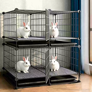 <span class=keywords><strong>Cage</strong></span> d'élevage extra-large pour lapins domestiques <span class=keywords><strong>avec</strong></span> un espace intérieur spacieux, super grande clôture extérieure pour lapins - Product Image 1