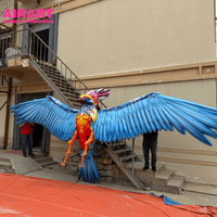 Ballon phénix de 6,5 m de large de style technologique pour la décoration de fond de scène, animaux gonflables personnalisés en forme d'oiseau phénix volant pour la musique