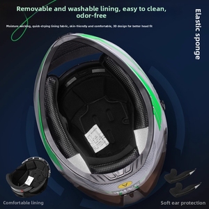 Casco Integrale per <span class=keywords><strong>Moto</strong></span> <span class=keywords><strong>da</strong></span> Strada e <span class=keywords><strong>da</strong></span> Corsa Certificato DOT con Visiera a Sgancio Rapido e Protezione per il Mento - Product Image 6