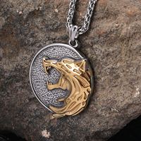 Bijoux païens nordiques en acier inoxydable Viking Mens Jewelry Viking Fenrir Wolf Necklace Viking Necklace