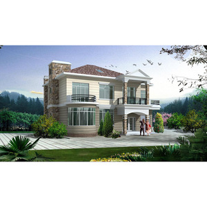 Modern Light Steel Frame Villa <b>Prefab</b> <b>House</b> 2 Story With Balcony And Stone Cladding For Residential Use - Product Image 5