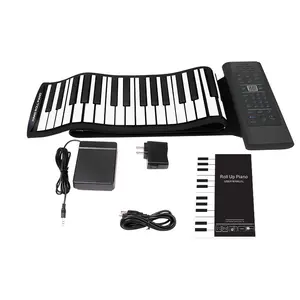 KONIX 61 Keys ม้วนขึ้นเปียโนอิเล็กทรอนิกส์เป็นของขวัญที่ดีของเครื่องดนตรี