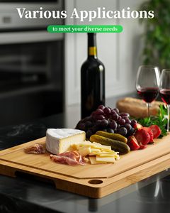 Grande <span class=keywords><strong>Planche</strong></span> à Découper <span class=keywords><strong>Personnalisée</strong></span> en Bambou Biologique pour Cuisine, avec Rainure à Jus - Product Image 4