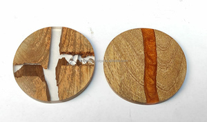 Elegant Luxury Handmade Modern Wood Resin <b>Coasters</b> <b>Set</b> of 4 Classic Style Custom Logo Eco-Friendly Home Decorations for Tables - Product Image 2