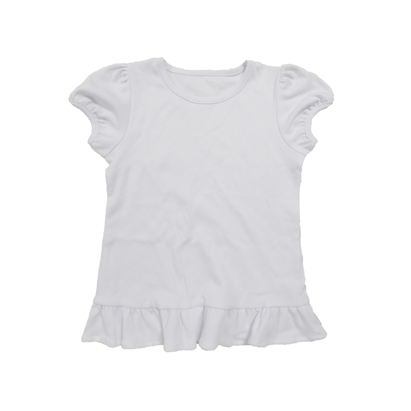 Girls White Tshirts with Blank Puffy