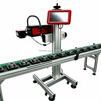 Graveur laser UV en ligne haute précision multi-matériaux DXF PLT pour flacons compte-gouttes cosmétiques, tubes à essai médicaux, pièces électroniques en plastique