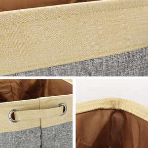 Organizador de Ropa, Cesta de Almacenamiento de Tela, Rectangular, Gris Marrón, Lino, Caja de Almacenamiento Portátil para Armario - Product Image 2