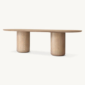 Fornitura Diretta dalla Fabbrica Mobili per Sala da Pranzo Tavolo in Legno Massello Ovale Tavolo da Pranzo con Basamento a 2 Gambe - Product Image 6