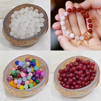 50pcs 8mm 10mm Verre Jade Perles Transparent Couleur Ronde Entretoise Perles De Pierre En Vrac pour Bracelet Collier DIY Perlé Matériel
