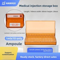 Boîte de rangement pour ampoules en plastique PS transparente marron moderne, durable et opaque, pour médicaments, pour chariot d'urgence hospitalier