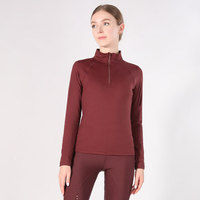 Chemises d'équitation professionnelles à manches longues et couche de base pour femmes, en stock, léger, sports équestres