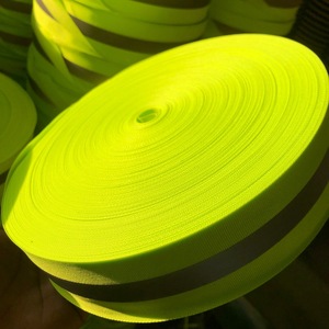 Tira de ajuste de seguridad de advertencia reflectante de 5 CM, cinta fluorescente de poliéster para coser, Reflector de Material de poliéster, cinta de tela brillante - Product Image 1