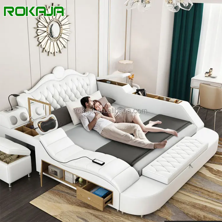 Luxury Smart Bed Bedroom Furniture King Size Sexy Wedding Beds Multifunctional Bed With Music Massage