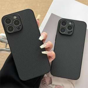 Funda para iPhone 17 Pro Max, Diseño Simple y Ejecutivo, Fibra de Carbono y Cuero, Protección Total Anti-Caídas - Product Image 2